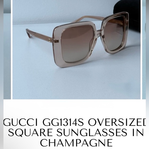 New💕Gucci Oversized Champagne Square Sunglasses